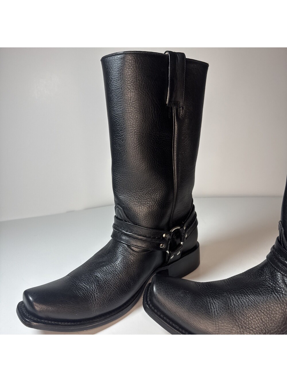 Pistolero Mens Boots 10.5 To 12 Handcrafted Leather Square Toe Harness READ - Picture 4 of 9